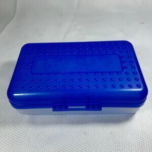SpaceMaker Crayon / Pencil Box 90s Navy Blue Lid Storage Box School Vintage